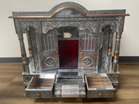 Oxidized Work Pooja Temple, Handcrafted Wooden Mandir for Home (36 x 18 x 26 Inches)