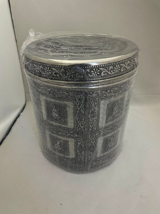 Gujarati Wedding Matli Dabba set (SS Dabba with Oxidised / Mino covers)