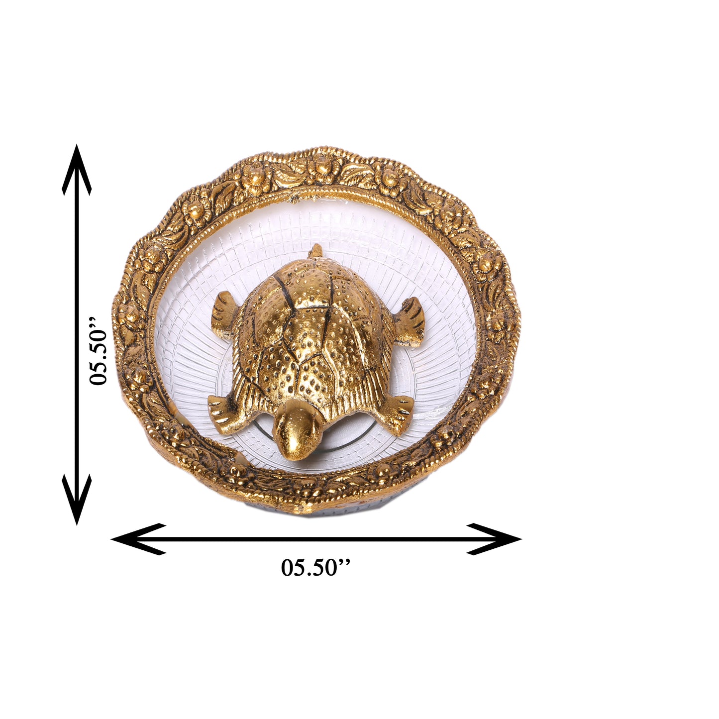 Brass Vastu and Feng Shui Tortoise, Turtle, Kachhua with Bowl for Puja and for Good Luck(2.5 inches)