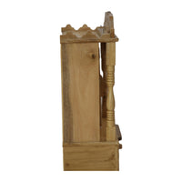 Savan Wood Carved Puja Mandir with door (12 x 6 x 18 Inches)