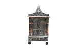 Oxidized Work Pooja Temple, Handcrafted Wooden Mandir for Home (12 x 9 x 24 Inches)