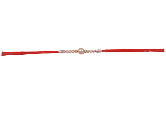 12 Rakhis - Bulk Rakhis - White beads pack of 12