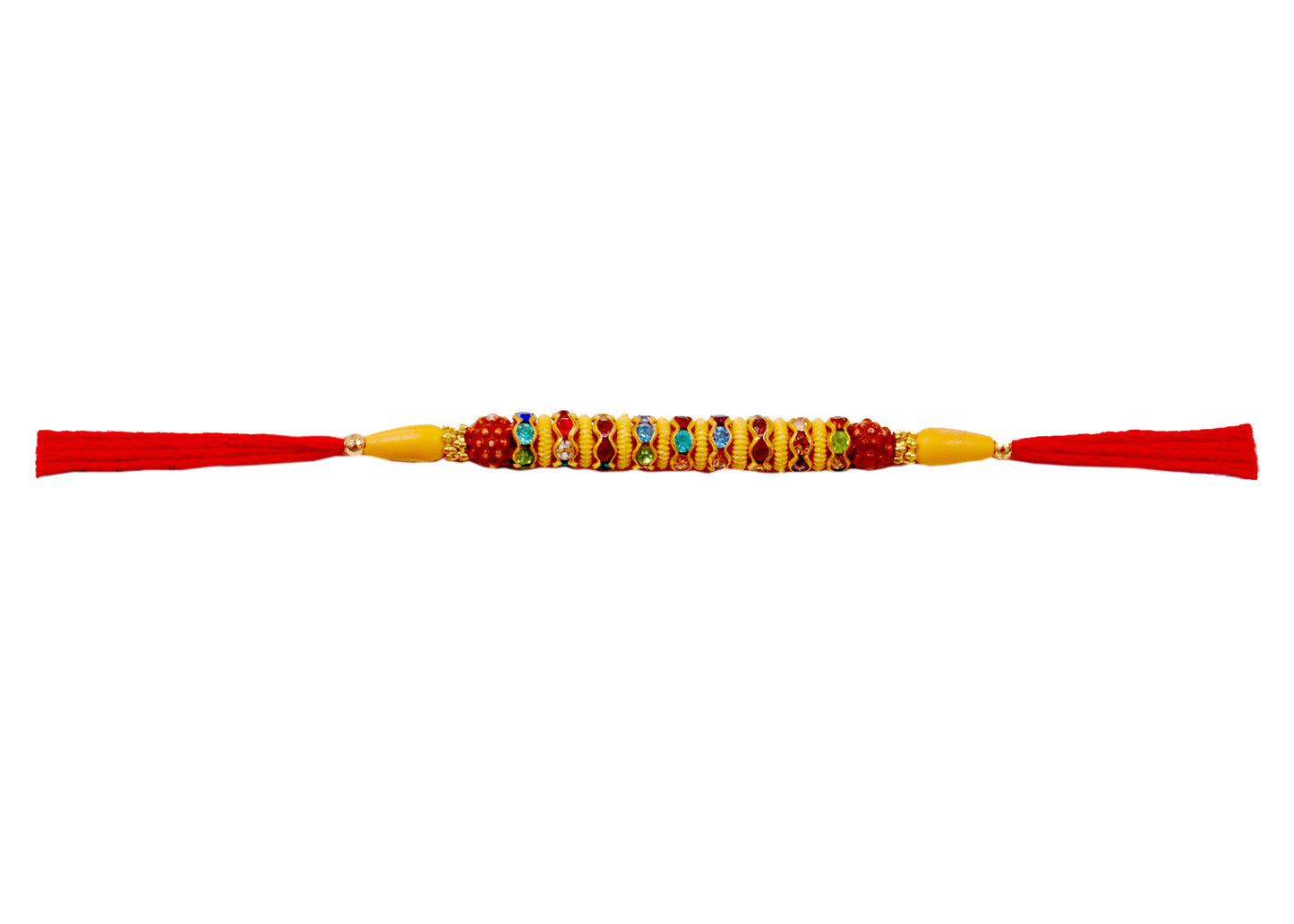 12 Rakhis - Bulk Rakhis - Yellow and mix color rings - Pack of 12