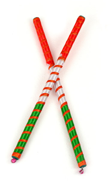 10 Pairs Sartin Dandiya Sticks - Triranga Dandiay Sticks