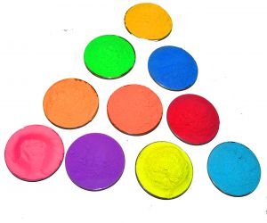 Holi Colors Pck of 100 pcs (Non-Toxic and Vibrant) - Rangoli colors  - Assorted colors 50 grams each