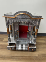 Oxidized Work Pooja Temple, Handcrafted Wooden Mandir for Home (24 x 18 x 26 Inches)