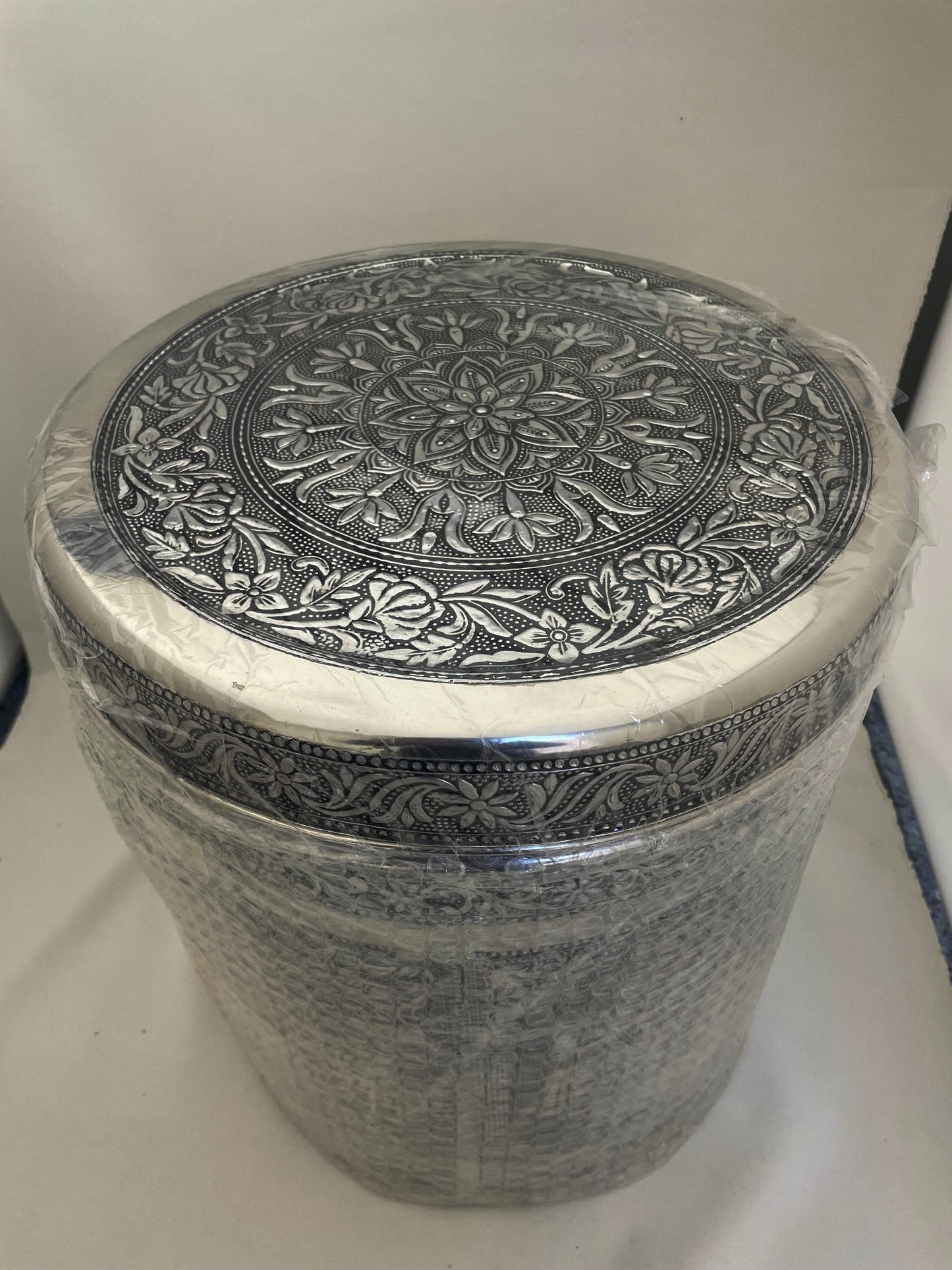 Gujarati Wedding Matli Dabba set  (SS Dabba with Oxidised / Mino covers)