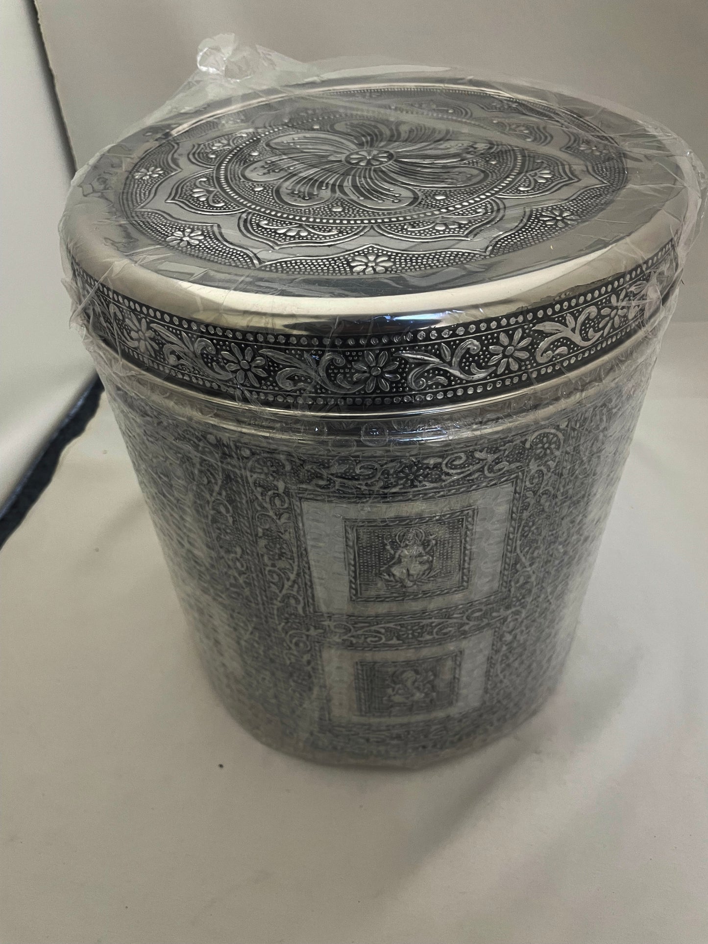 Gujarati Wedding Matli Dabba set  (SS Dabba with Oxidised / Mino covers)