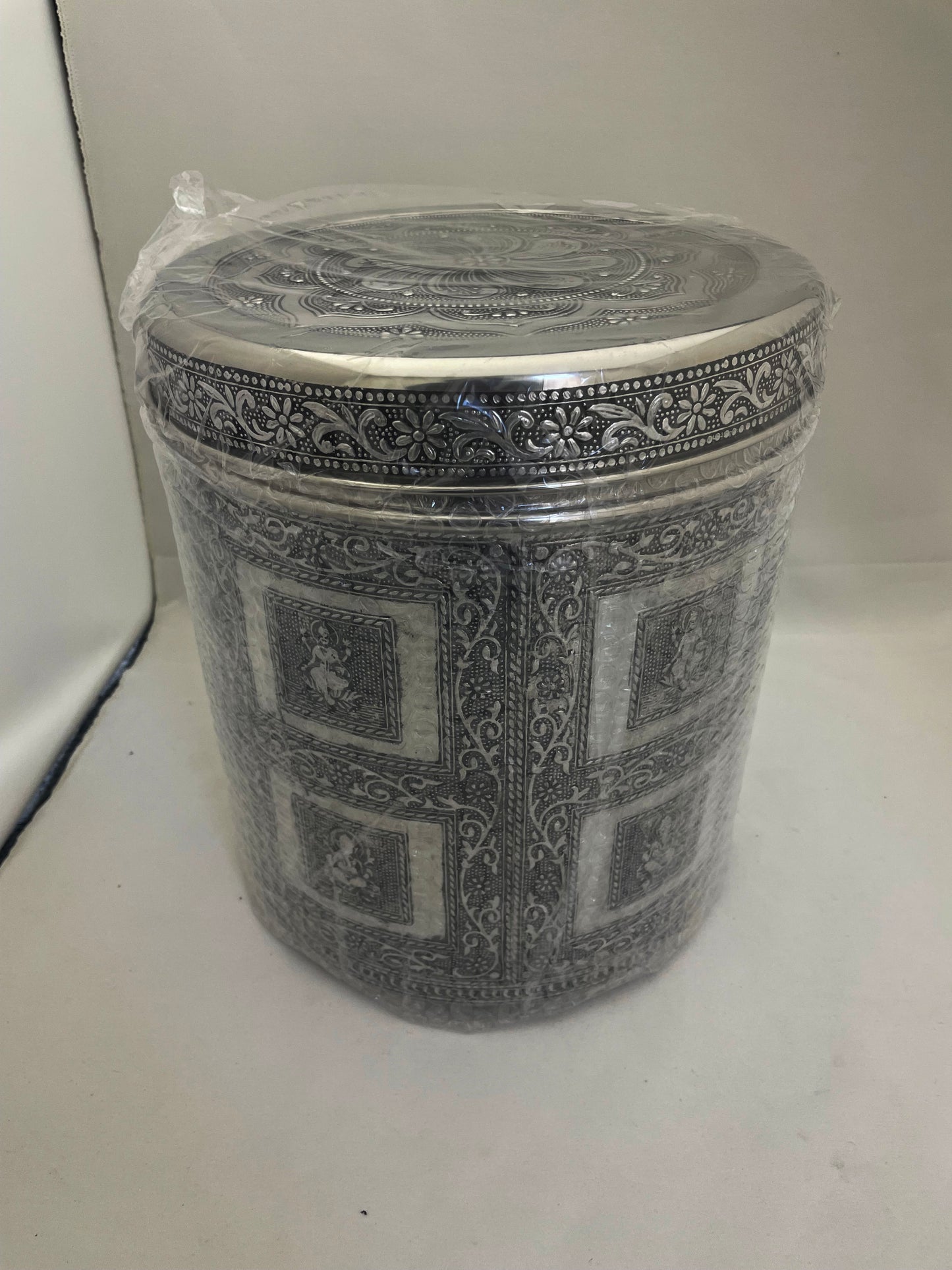 Gujarati Wedding Matli Dabba set  (SS Dabba with Oxidised / Mino covers)