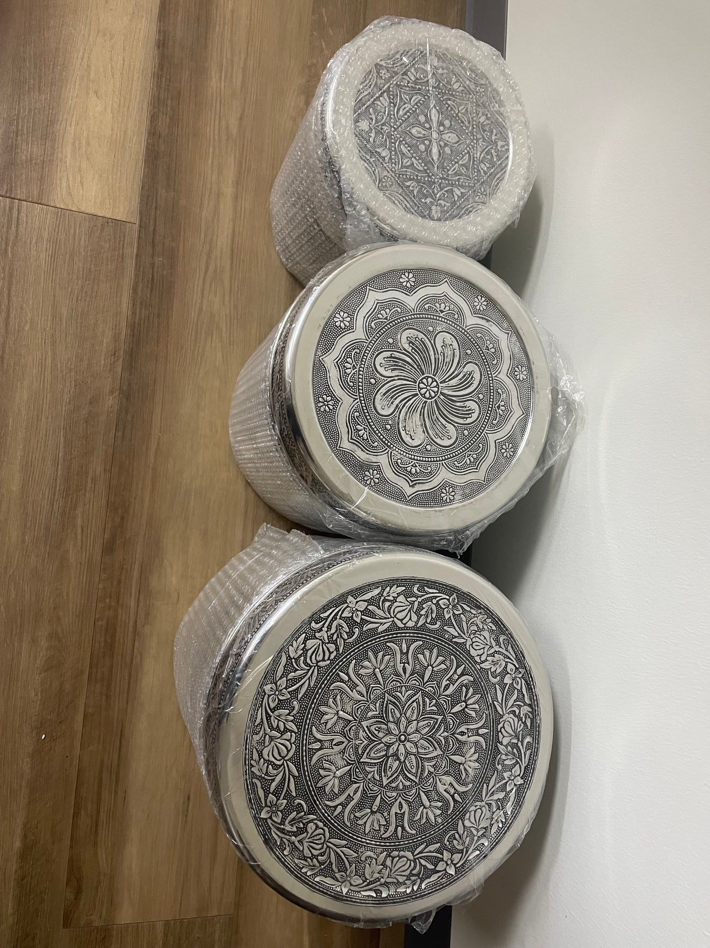 Gujarati Wedding Matli Dabba set  (SS Dabba with Oxidised / Mino covers)