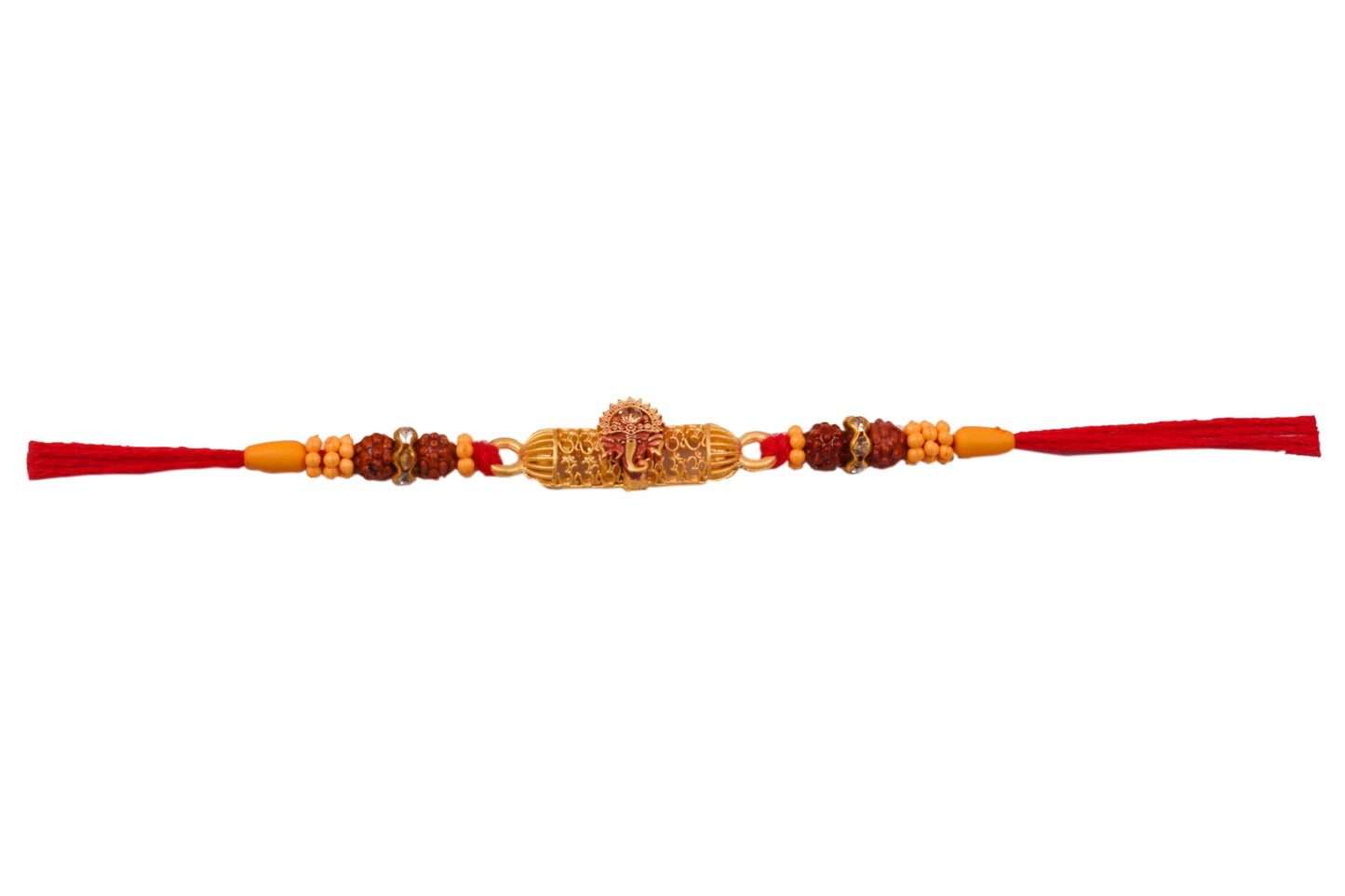12 Rakhis - Bulk Rakhis - Ganesh ji with Golden Background