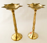 Pair of Brass Diya 8" tall - Daily puja