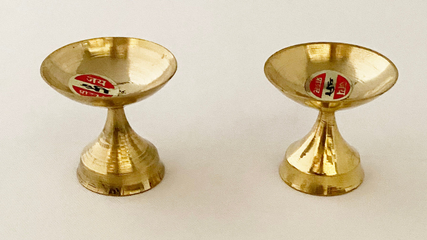 Pair of Brass Diya small - Daily puja