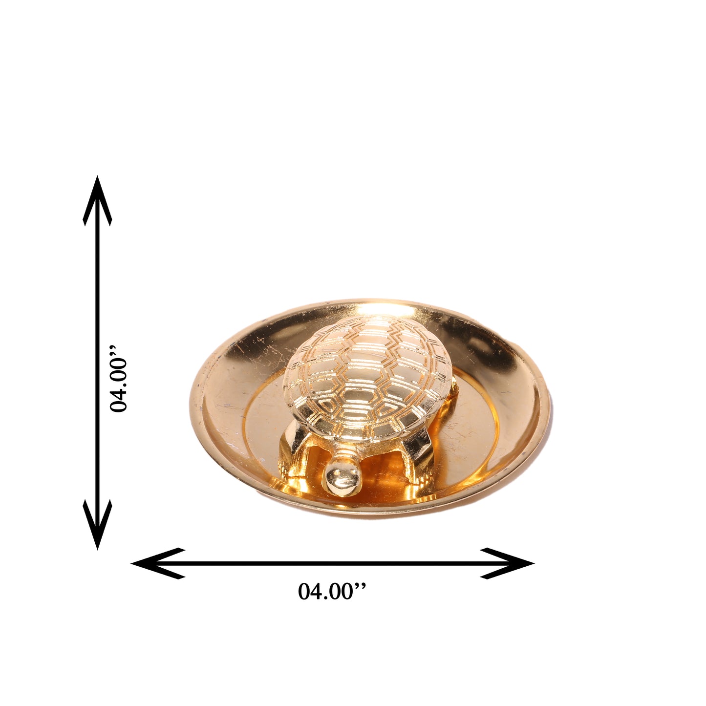 Copper plated Vastu and Feng Shui Tortoise, Turtle, Kachhua with Bowl for Puja and for Good Luck(4.0 inches)