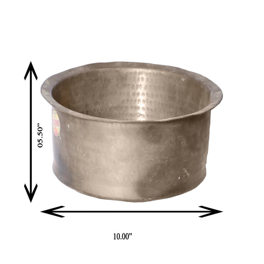 Brass Hammered Patila, Brass Tope, Brass Cookware, Patila, Round Heavy Bottom Tapeli, Bhagona